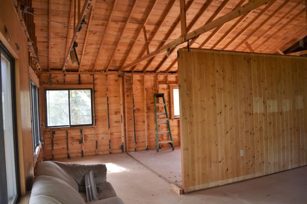 Inside a room that is in the process of being renovated