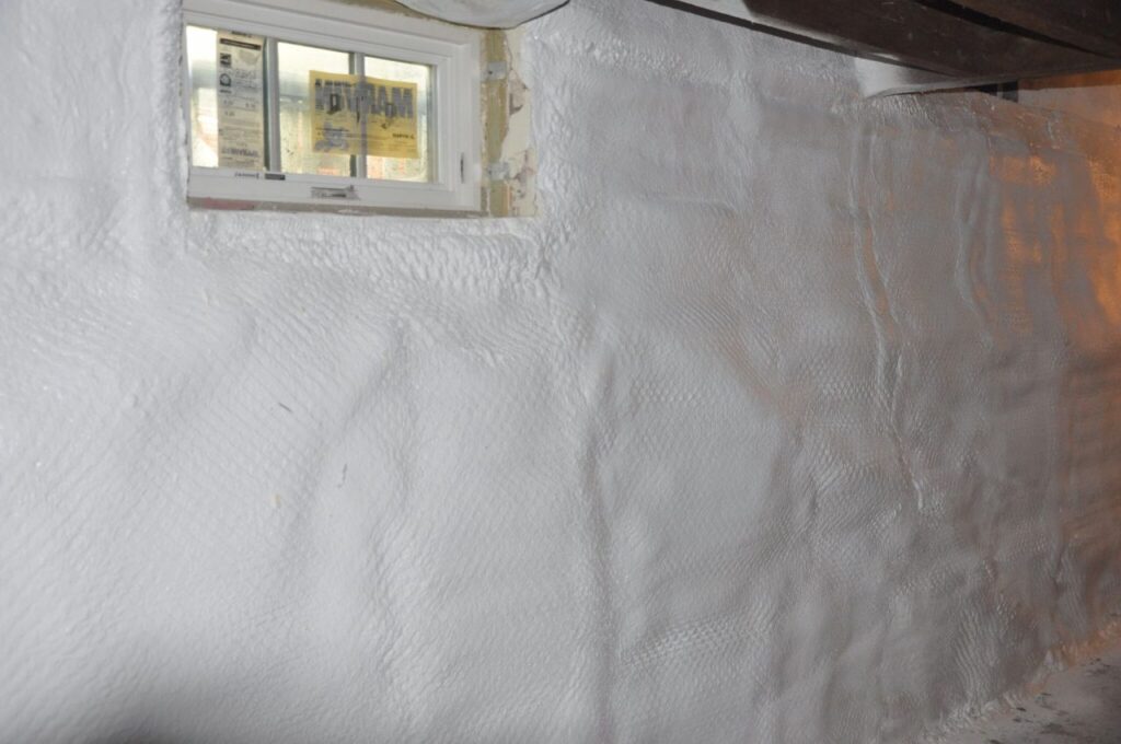 Interior shot of Crawlspace Vapor Barrier in basement