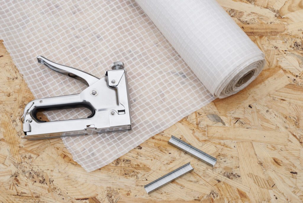 Vapor barrier and stapler