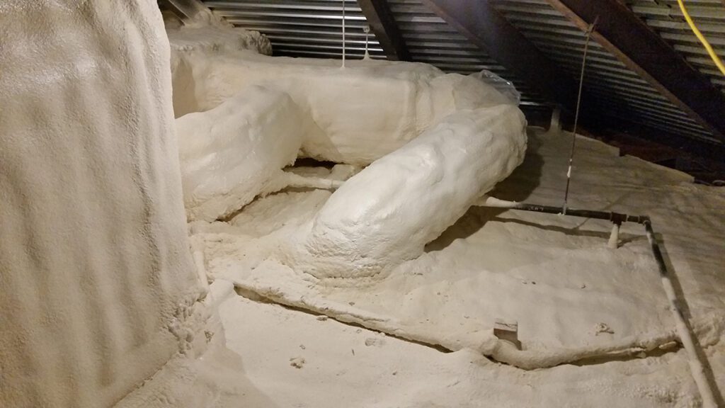 weatherization, spray foam attic