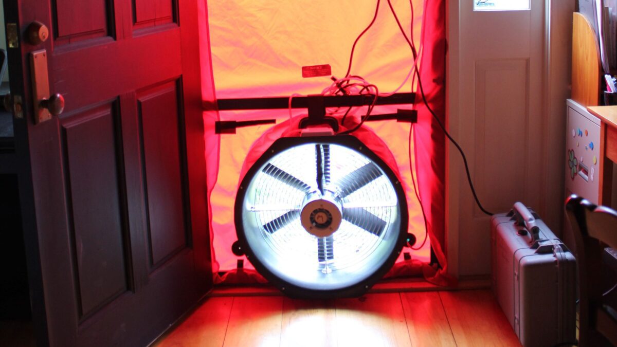 blower door test, KV Tech, WI