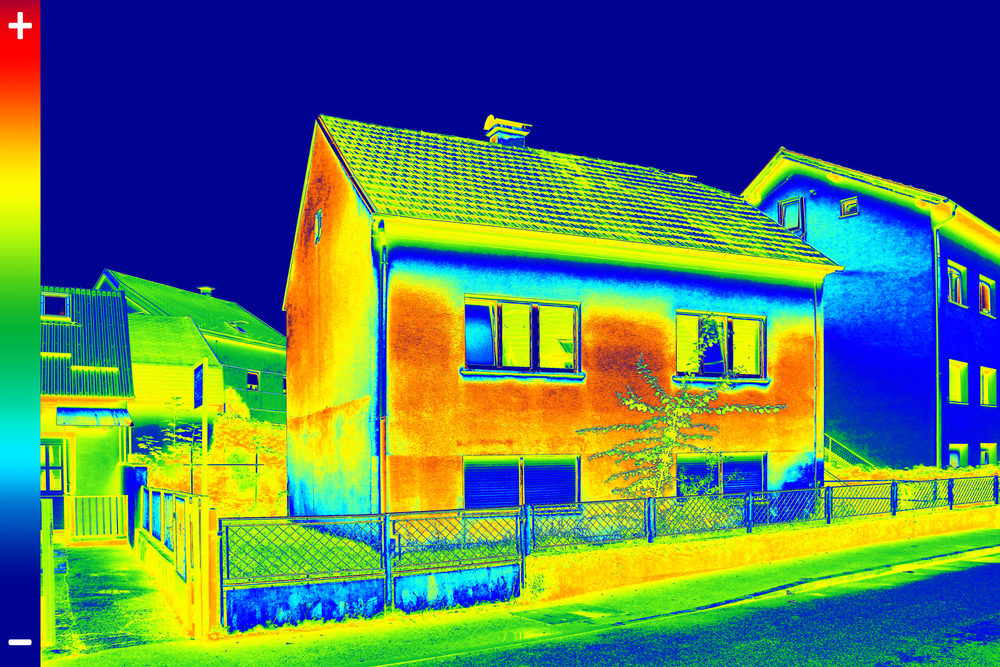 infrared image of home heat levels