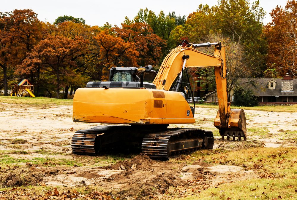 construction excavation in field