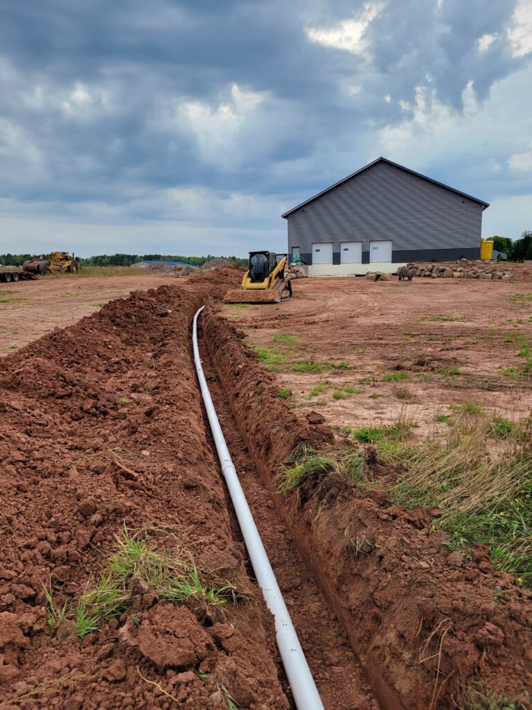 Image of a drain pipe excavation