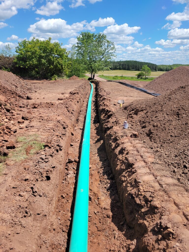 Image of a drain pipe excavation