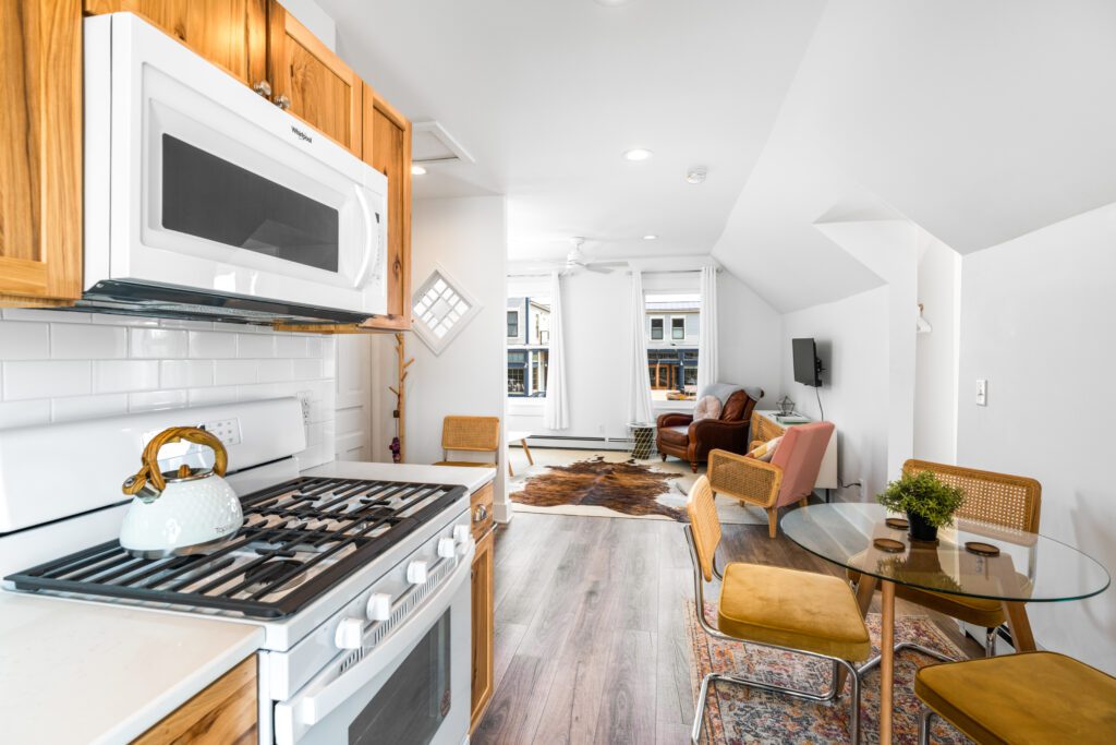 Image of a renovated kitchen and living area